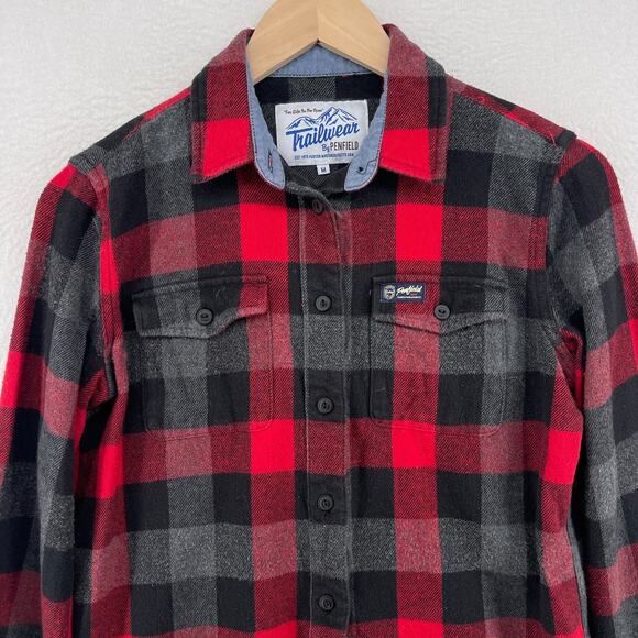 PENFIELD Shirt Womens M Trailwear Chatham Buffalo Plaid Flannel Cotton Red - Picture 4 of 15